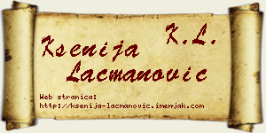 Ksenija Lacmanović vizit kartica